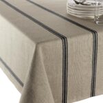 Nappe en lin monogramme noir