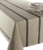 Nappe en lin monogramme noir