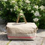 SAC VOYAGE en Lin Monogramme Rouge