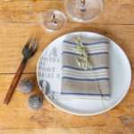 Serviettes de table en Lin Hardelot Bleu Blanc