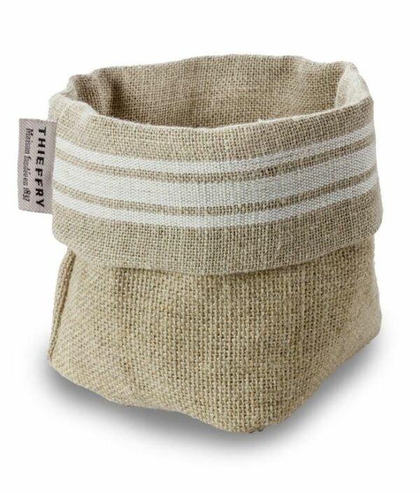 PANIERE en Lin PETIT MODELE Monogramme Blanc – Image 2