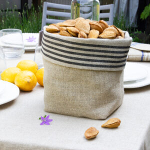 PANIERE en Lin GRAND MODELE Hardelot Noir