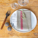 Serviettes de table en Lin - Monogramme Rouge
