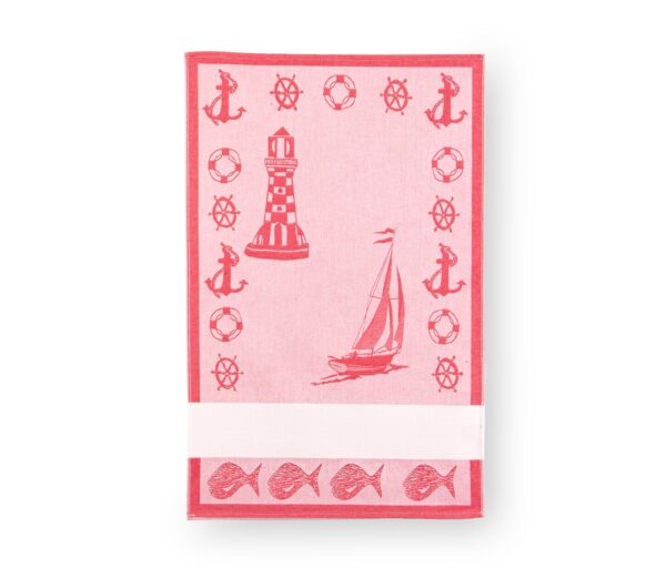 TORCHON A BRODER BATEAU Rouge – Image 3