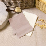 LOT DE 2 GANTS DE TOILETTE A BRODER Rose Nude