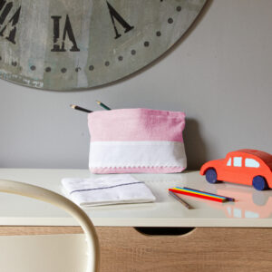 POCHETTE A BRODER rose pale