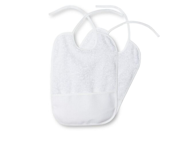 LOT DE 2 BAVOIRS MIXTE A BRODER Blanc