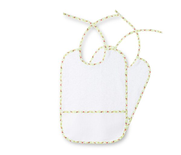 LOT DE 2 BAVOIRS FILLE A BRODER Blanc