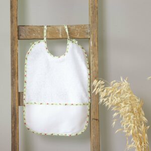 LOT DE 2 BAVOIRS FILLE A BRODER Blanc