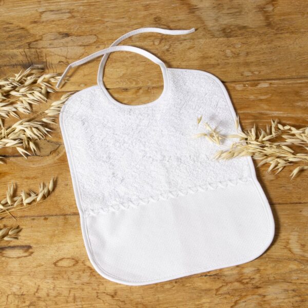 LOT DE 2 BAVOIRS MIXTE A BRODER Blanc – Image 2