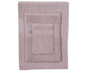 ENSEMBLE DE BAIN À BRODER ROSE TAUPE
