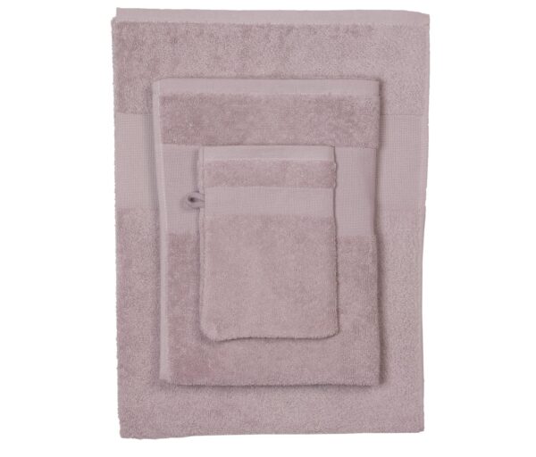 ENSEMBLE DE BAIN À BRODER ROSE TAUPE