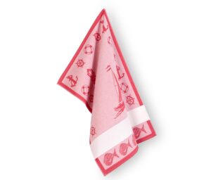 TORCHON A BRODER BATEAU Rouge
