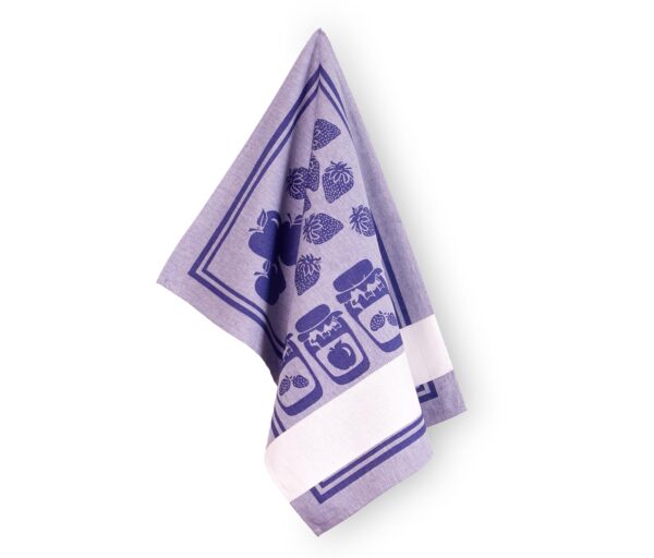 TORCHON A BRODER CONFITURE Bleu