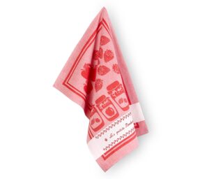 TORCHON A BRODER CONFITURE Rouge