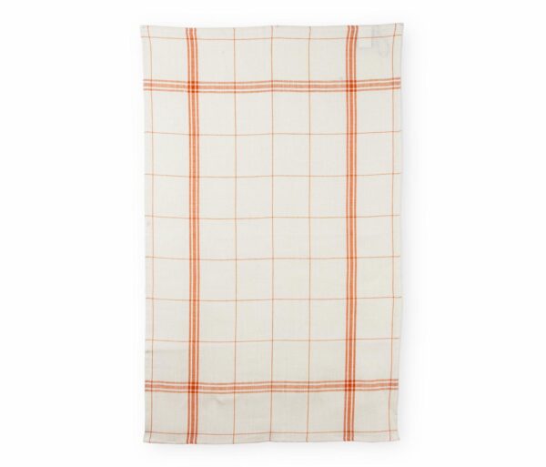 TORCHON MONTMARTRE A BRODER Fond Blanchi / Orange – Image 2