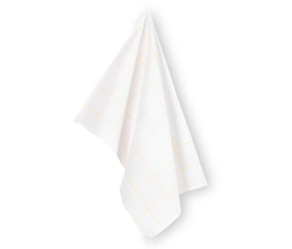TORCHON CAMPAGNE A BRODER Fond blanc / jaune
