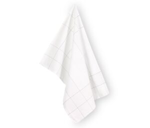 TORCHON CAMPAGNE A BRODER Fond blanc / vert