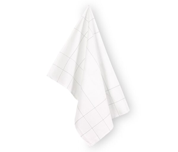 TORCHON CAMPAGNE A BRODER Fond blanc / vert