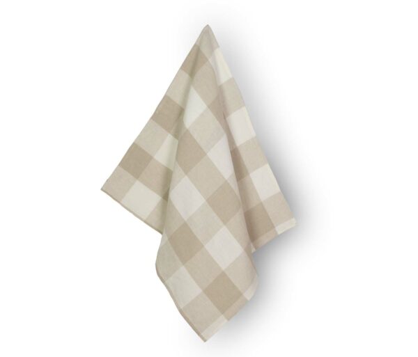 TORCHON CARREAU CHIC A BRODER Fond Naturel / Blanc – Image 2