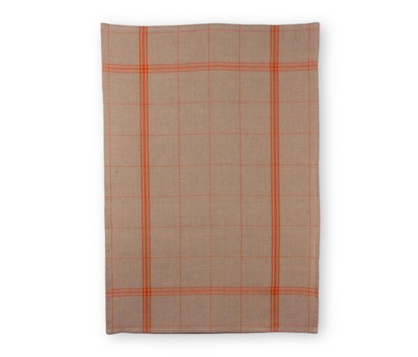 TORCHON MONTMARTRE A BRODER Fond Naturel / Orange – Image 2