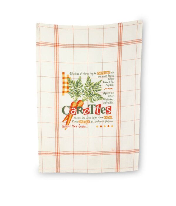 TORCHON MONTMARTRE A BRODER Fond Blanchi / Orange – Image 4