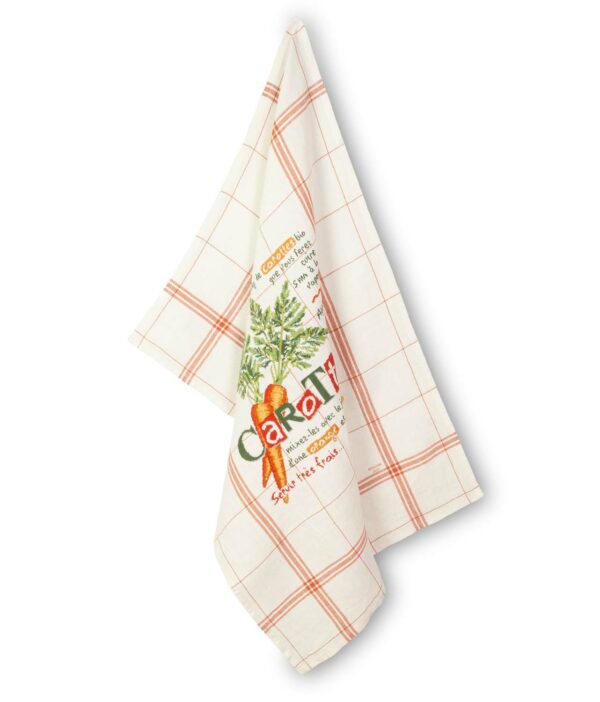 TORCHON MONTMARTRE A BRODER Fond Blanchi / Orange – Image 3