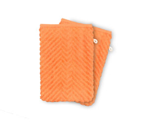 Lot de 2 Gants de Toilette Motifs Orange
